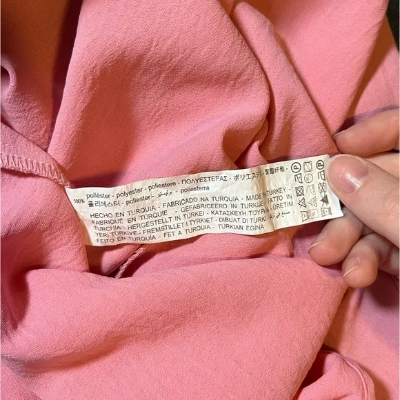 Zara ASYMMETRIC DRAPED Cinch Pink DRESS - Picture 7 of 7